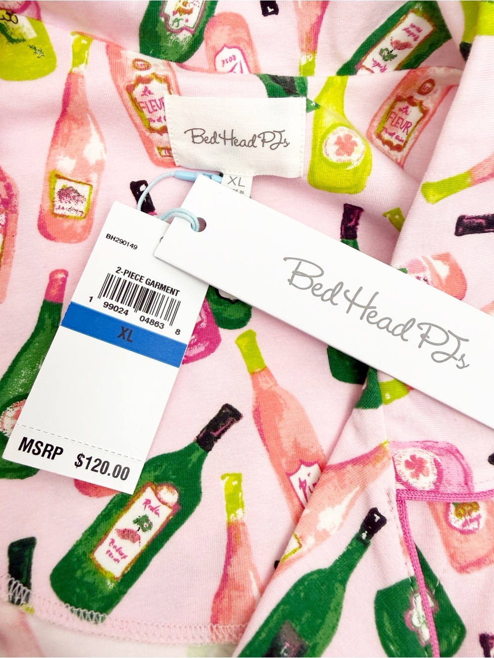 BedHead BedHead Pajamas Wine Tour Long Sleeve Classic Stretch Jersey PJ Set Two - Picture 10 of 16